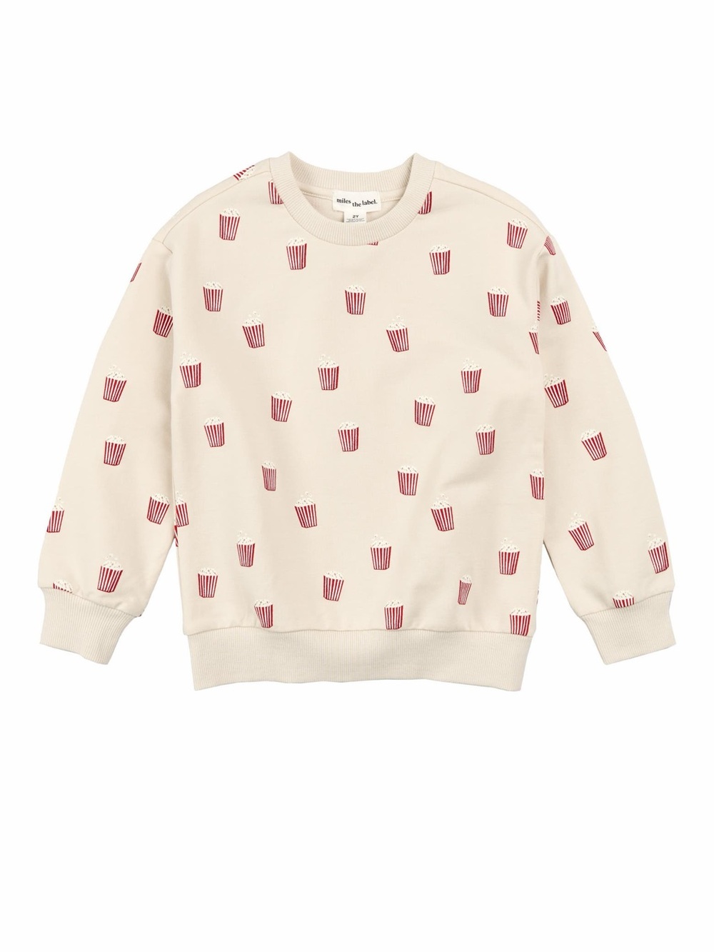 Miles the Label Kids' Unisex Popcorn Print French Terry Sweatshirt